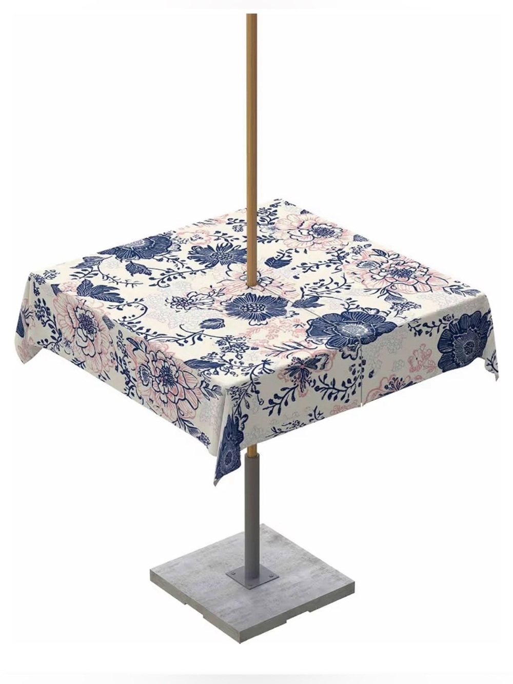 Floral Outdoor Tablecloth with Zipper 54”x54” NEW